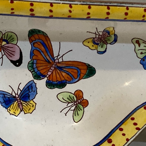 Vintage Designer Kelvin Chen Butterfly Eyeglass Holder enameled Copper - Picture 6 of 11